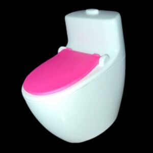 Modern White and Pink Toilet Seat